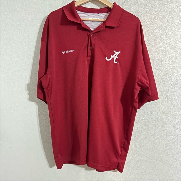 Columbia University of Alabama Men's Crimson Red Polo Shirt size Large - Picture 1 of 6